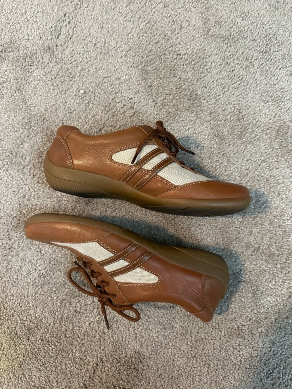 Men's Casual Brown Leather Lace-Up Sneakers